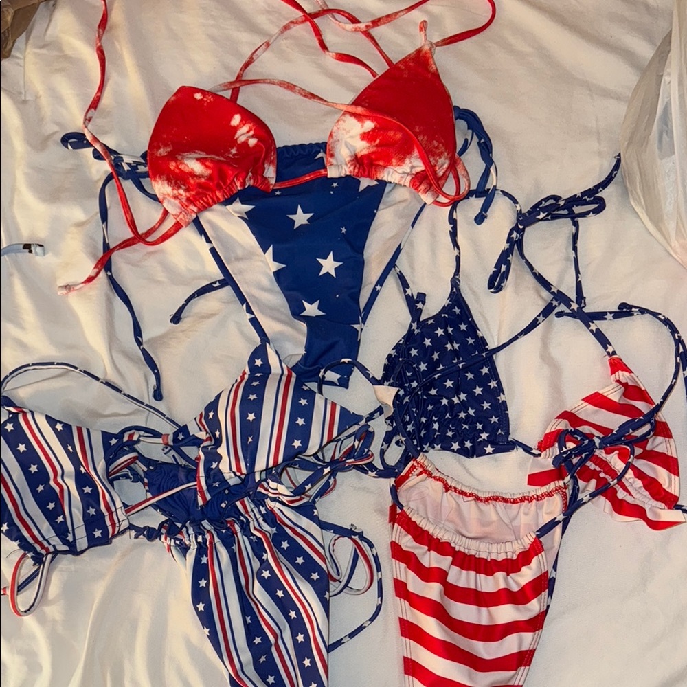 Patriotic Red, White, and Blue Bikini Set